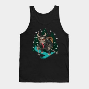 Krampus Skiing Christmas Tank Top